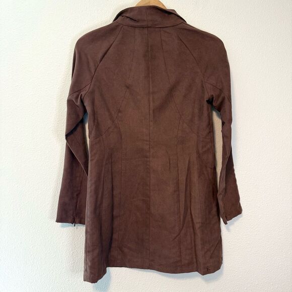 Keren Hart Lightweight Brown Long Jacket Size XS NWT - Picture 5 of 6
